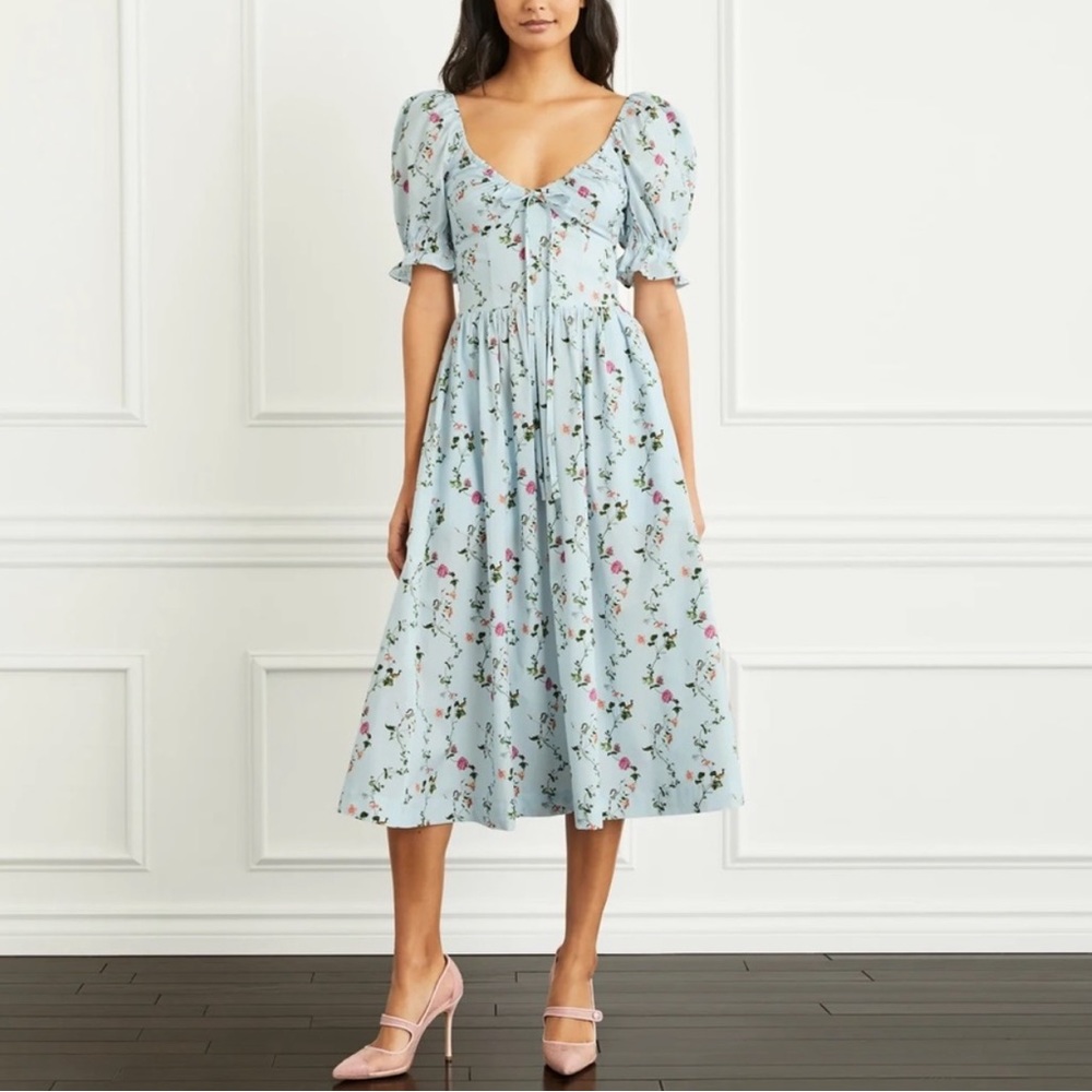 Hill House Home The Ophelia Nap Dress in Pond Floral XS